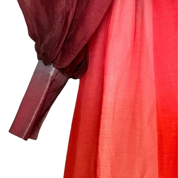 Lily's Kloset Ombre Cutout Tiered Maxi Dress Green Blue Red Resort Party Size M - Picture 7 of 8